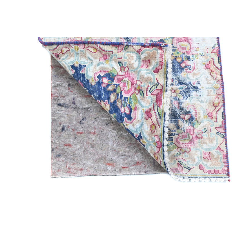 Tapis carré semi-antique à motif floral délavé 1 pi 5 po x 1 pi 6 po