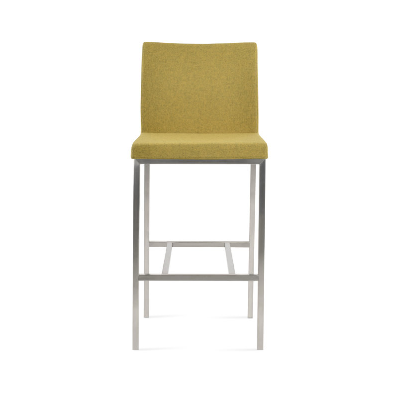 Tabouret Aria, Acier Inoxydable, Tabouret de bar (siège d'une hauteur de 29 po), Laine ambre