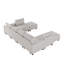 Canapé modulaire en U gris à 8 places avec canapé en lin et fauteuil Minimalist-982833522