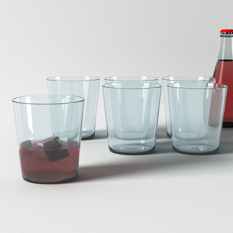 Gaige 16 oz. Plastic Whiskey Glass Set, Blue