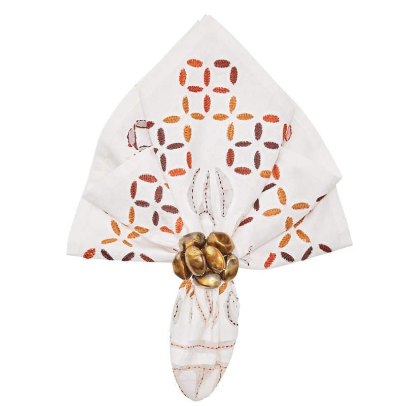 Malta Napkin, White/Brown
