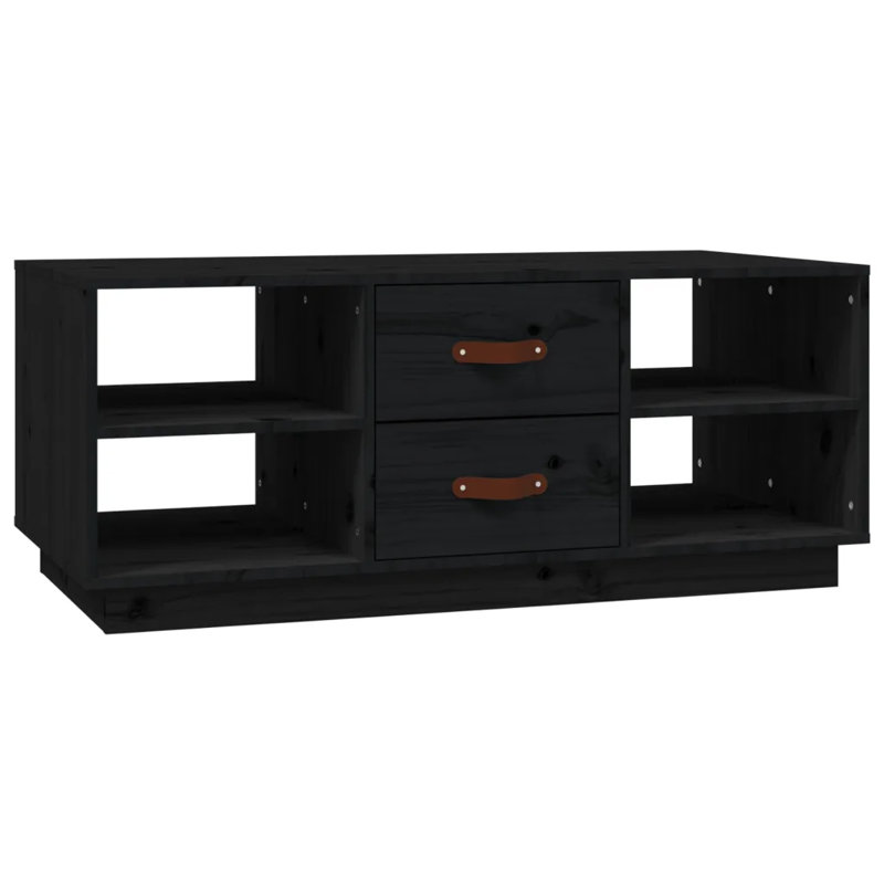 Schindler Solid Wood Solid Coffee Table with Storage, Black