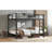 Metal Full XL Over Full XL Bunk Bed For Teens And Adults,Space-Saving/Noise Reduced/No Box Spring Needed, Black-350330010