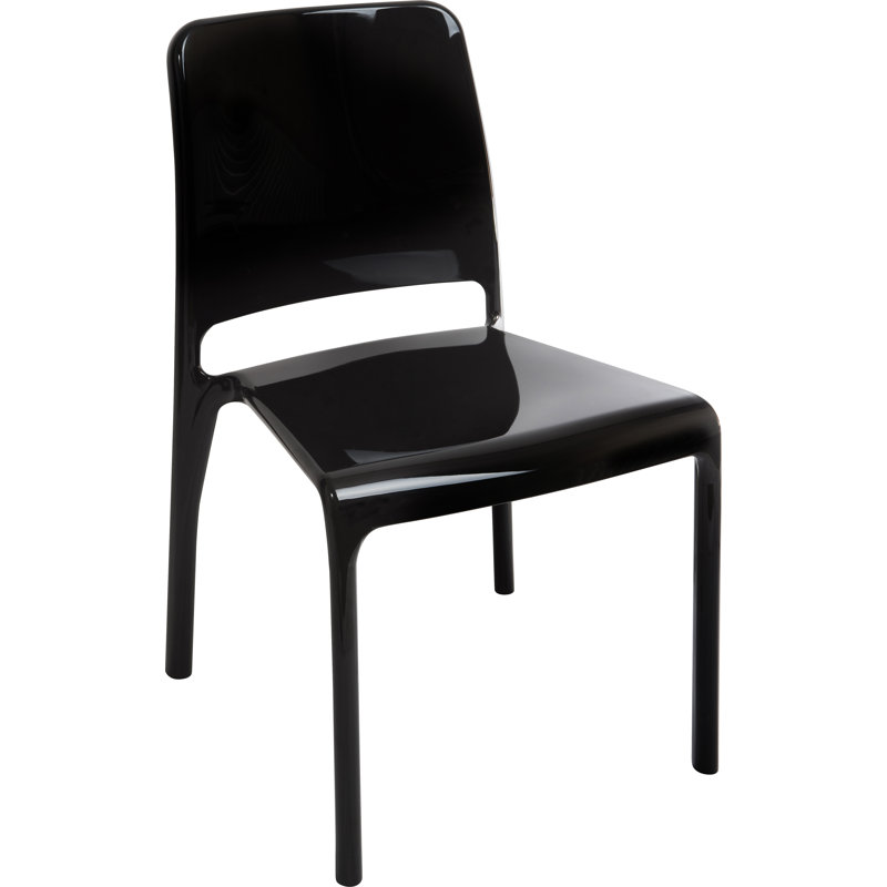 Hazlett 47cm H Upholstered Stacking Dining Chair, Black
