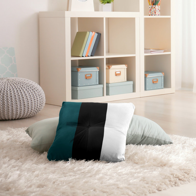  Coussin de sol touffeté, 26 po x 26 po, Noir