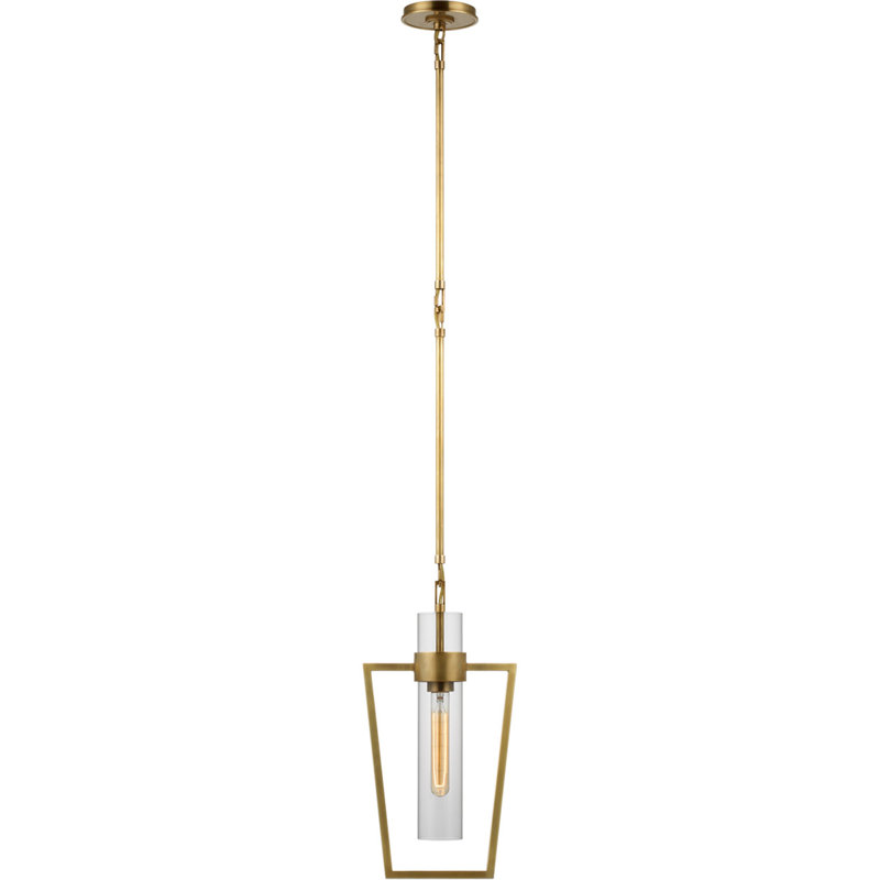 Ian K. Fowler Presidio Petite Caged Pendant, Clear, Antique Brass