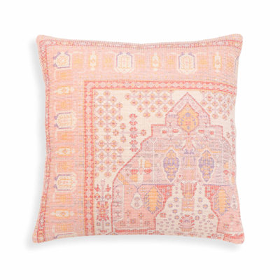 Coussin décoratif perse rose 20 po