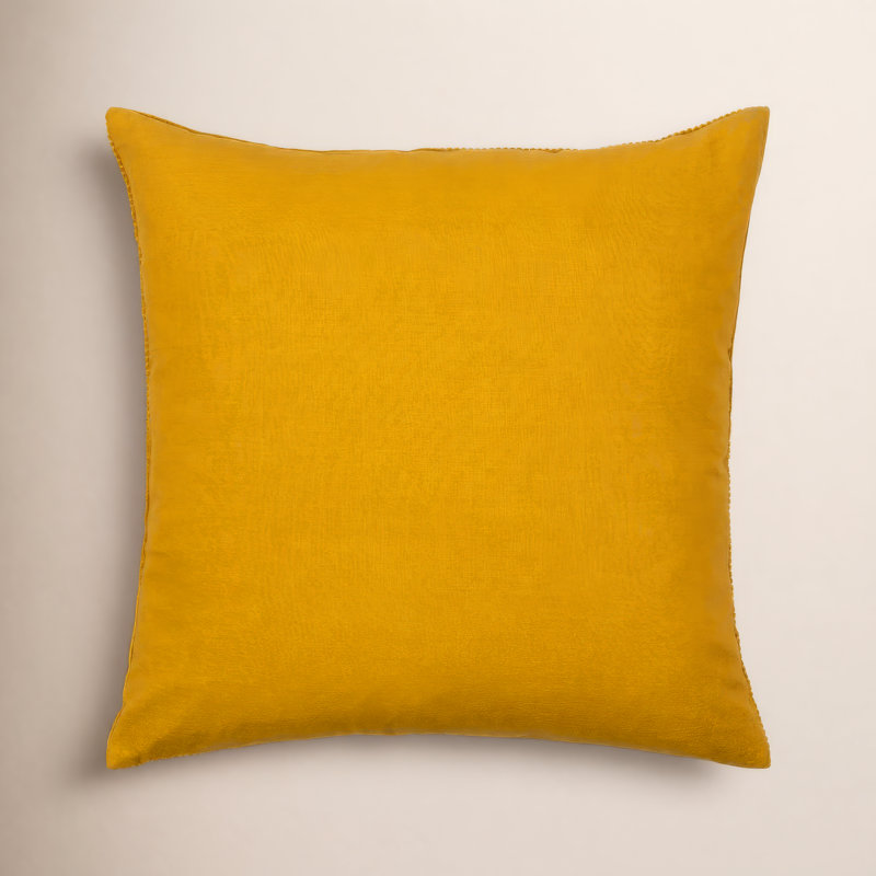 Housse de coussin Selma Quarters, 22 po x 22 po, Moutarde