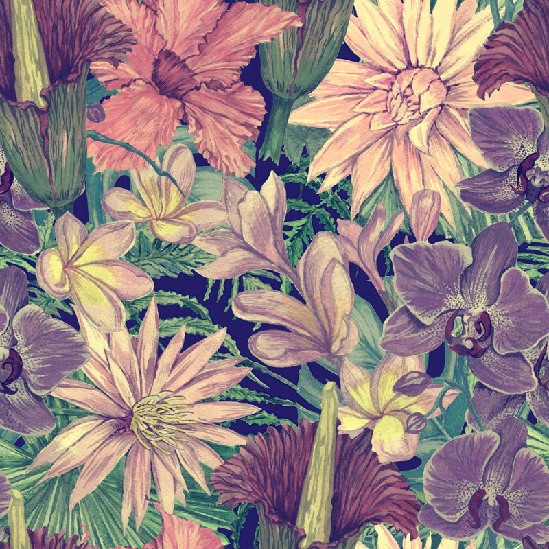 Bischoffs Floral Wall Mural, 8.33" W x 8.33" L