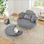 Fauteuil en velours côtelé avec repose-pieds-108743757