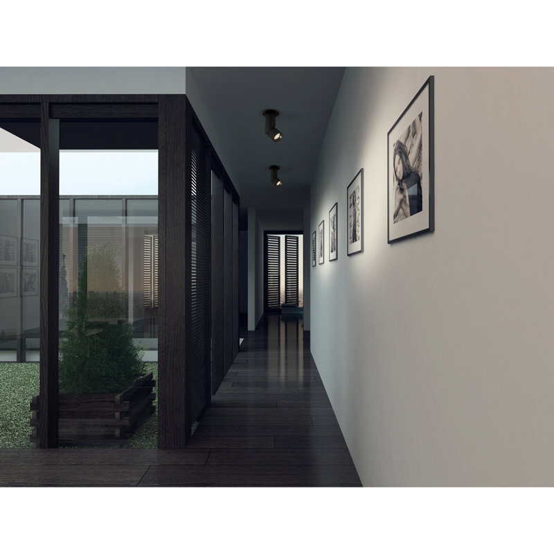 Plafonnier encastré en verre à DEL, Noir