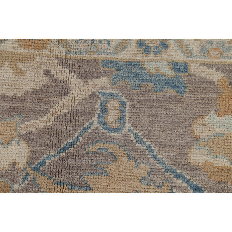 Tapis oriental bleu marine en laine noué à la main 8 pi 3 po x 10 pi