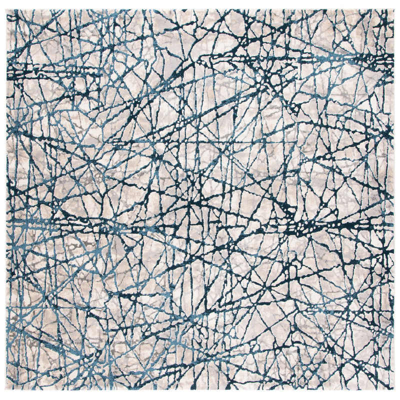Ayaz Performance Abstract Rug, Square 6'7"