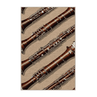 Washable Bassoon Music Area Rug