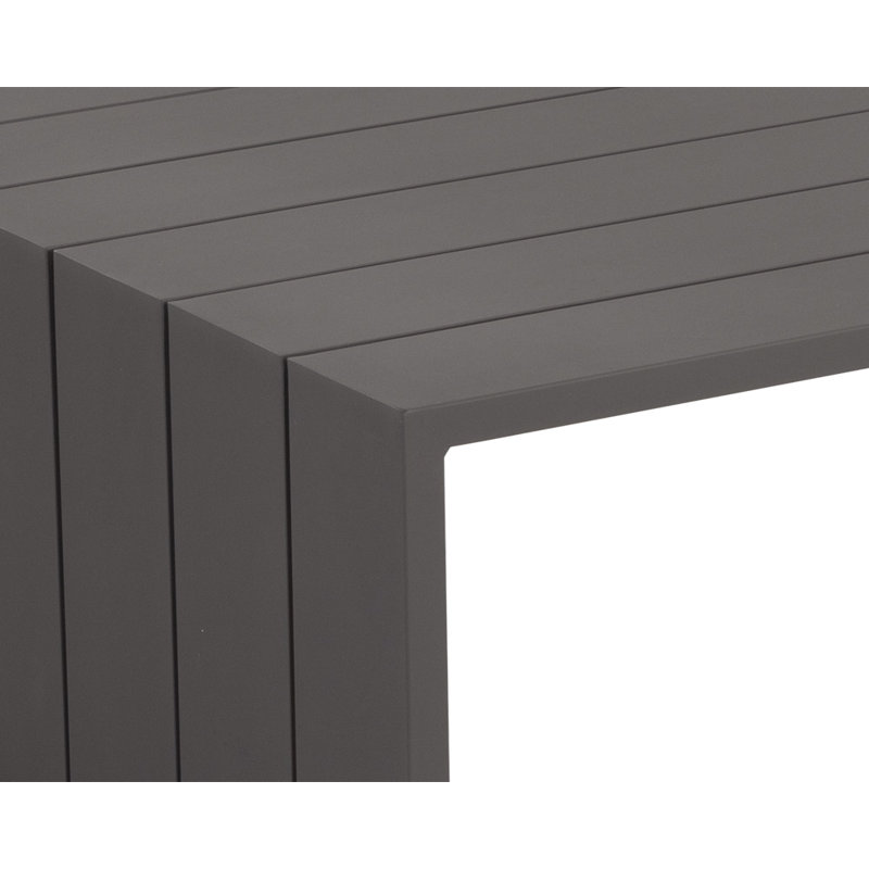 Warm Gray Rectangular Aluminum Outdoor Coffee Table