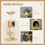 Structure d'escalade pour chat 45 po en osier, arbre à chat d'intérieur, avec poteau à griffes, rampe, condo, balançoire à jouets, beige