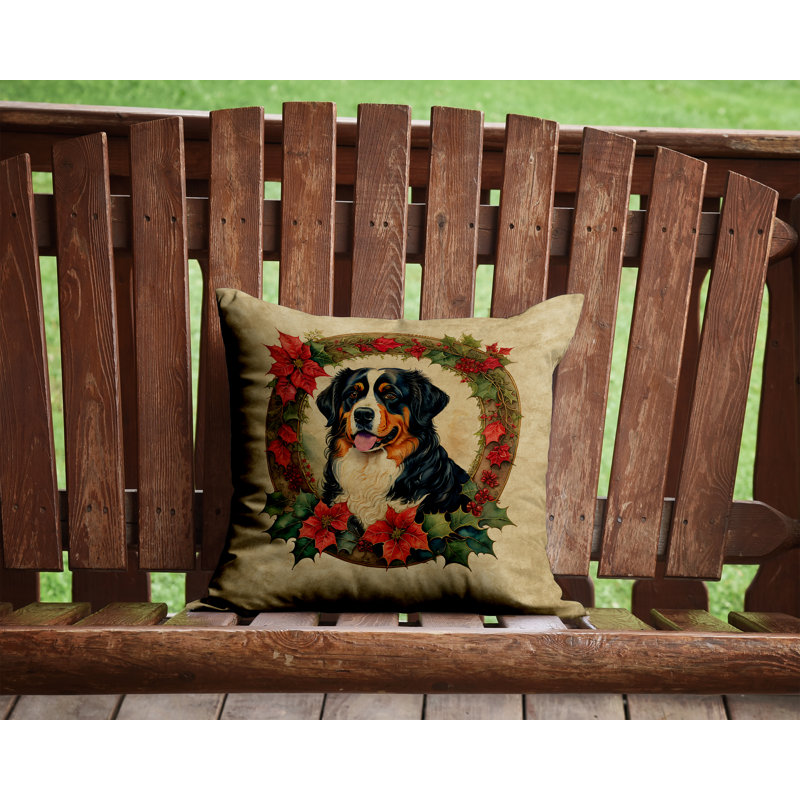 Coussin décoratif intérieur / extérieur en polyester Christmas, 14 po x 14 po, Carré
