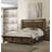 1pc Rustic Industrial Style Brown Finish Queen Size Panel Bed w Built in Bench Footboard