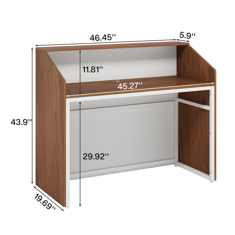 Bureau de réception en bois, Marron foncé