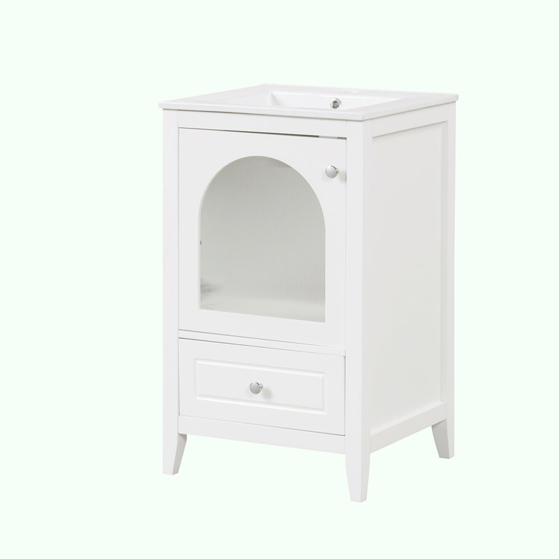 Meuble-lavabo de 20 po avec lavabo, Blanc