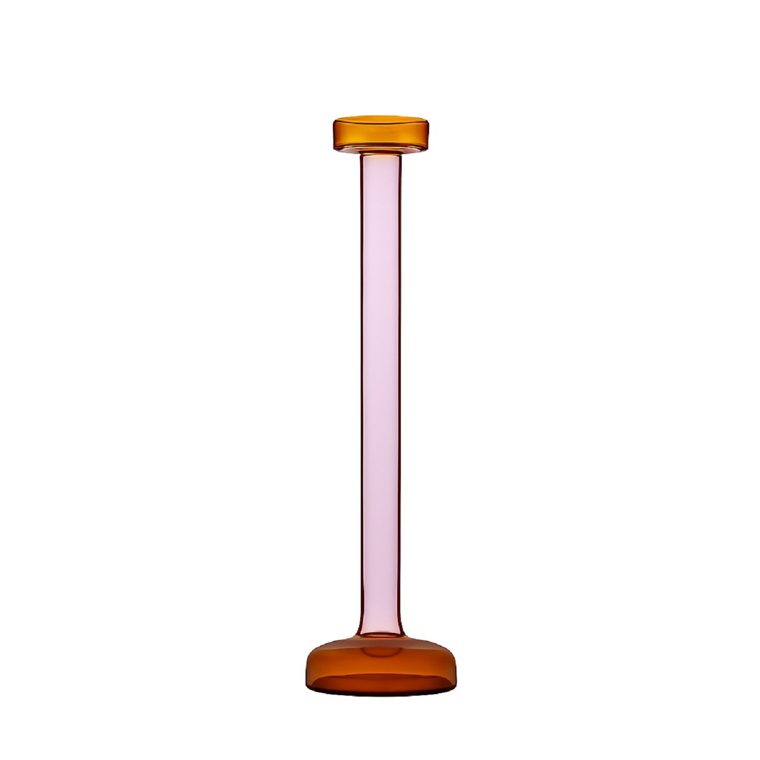 Ahmad Glass Tealight Candle Holder, 13.25"H x 3" W x 3" D, Pink