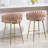 26'' Counter Height Bar Stools Set Of 2 Kitchen Island Counter Bar Stool With Hand- Wave Back,Golden Chromed Base And Footrest(PINK)-410251001-410251006