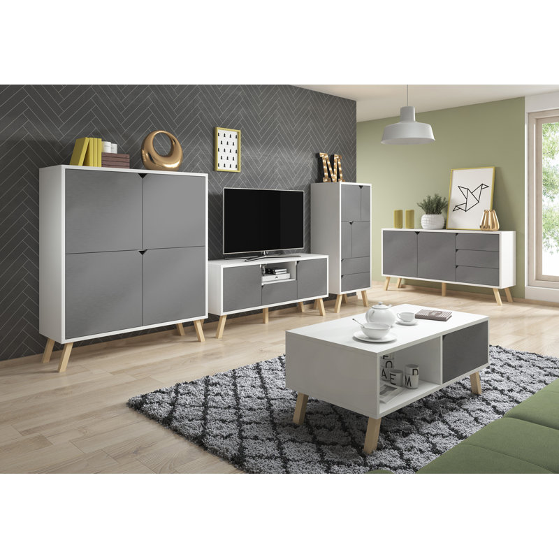 Jedidiah Unfinished TV Stand, Gray