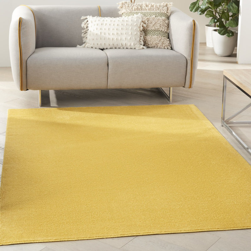 Tapis intérieur antidérapant jaune 5 pi x 7 pi