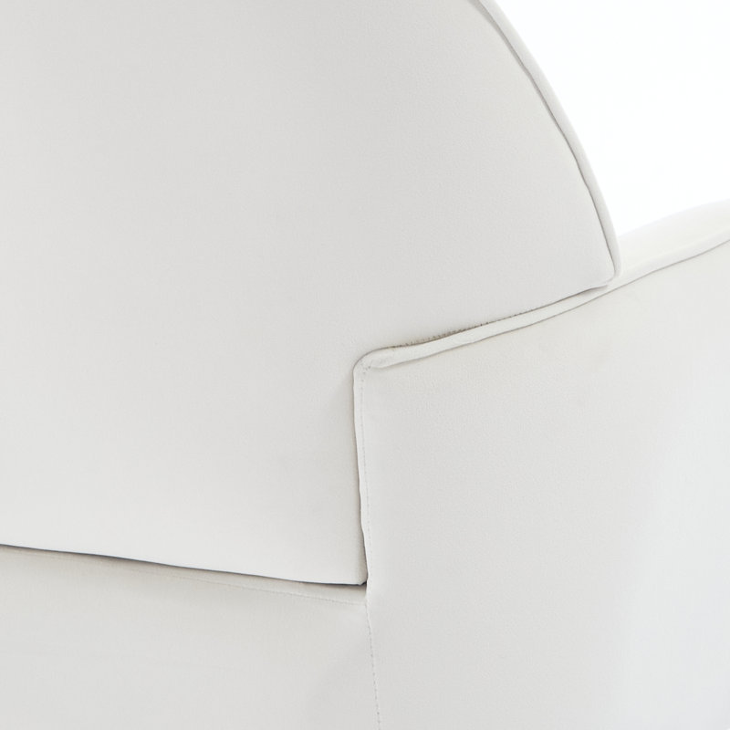 Chaise de salon rembourrée en velours Comfy, Bois, Beige