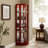 6 Shelf Lighted Corner Curio Cabinet With Adjustable Tempered Glass Shelves And Mirror Back-1525418333