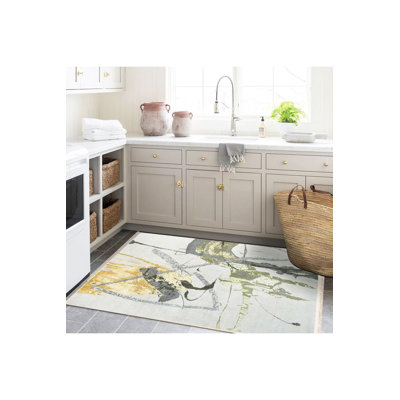 Barcelona Collection Abstract Paint Splatter Pattern Creative Modern Decorative Machine Washable Area Rug