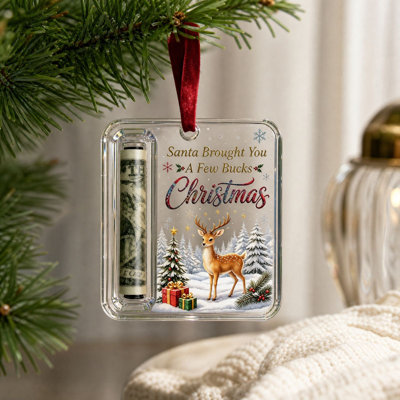 Décorations de sapin de Noël, ornement suspendu en acrylique pour sapin de Noël, décorations de Noël pour la maison et l'intérieur, porte-monnaie de Noël personnalisés