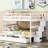 Stairway Bunk Bed For Bedroom, White, Drawer, Storage, Guard Rail, Safe And Comfortable Design Bedroom Use Bed: White , High - Quality Construction Long Term-1036217890