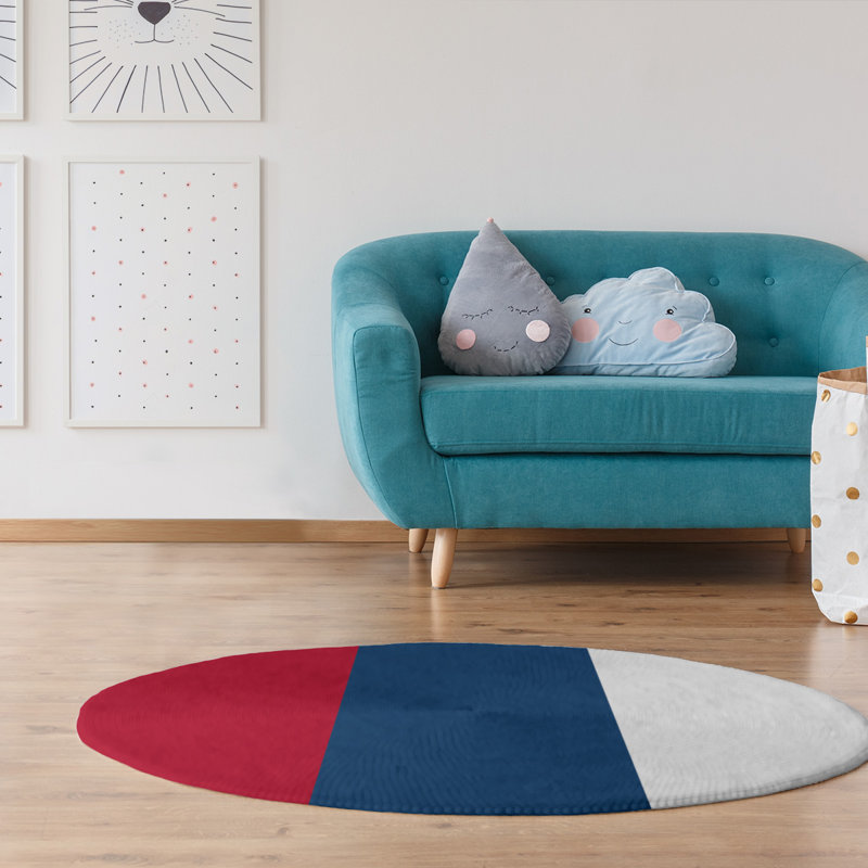 Chenille Striped Indoor Rug, Round 5'
