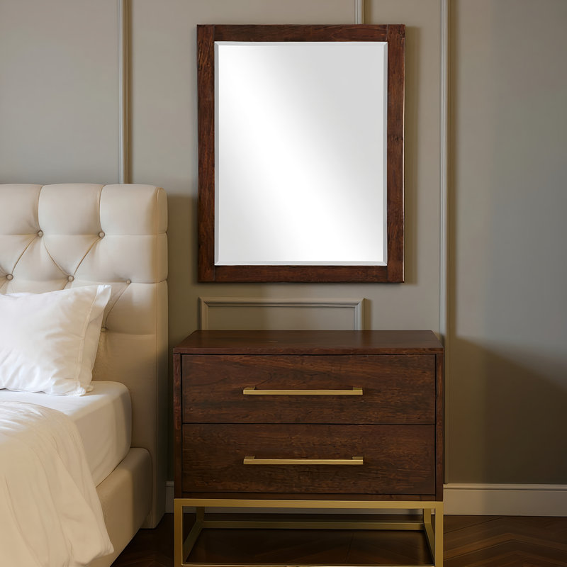 Yogyakarta Wood Flat Wall Mirror, Brown