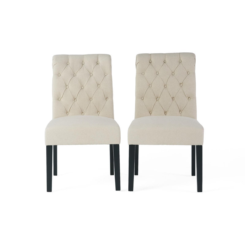 Ensemble de 2 chaises roulantes Broxton touffeté KD (ensemble de 2), Ivoire ivoire
