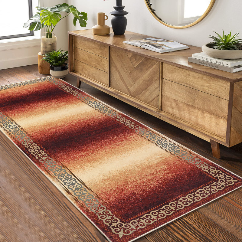 Tapis Joshuea avec envers antidérapant, Tapis de couloir 2 pi x 6 pi