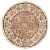 High-Quality Hand-Knotted Rose And Ivory Area Rug