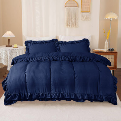 Jimi Microfiber Solid Colour Duvet Cover with Pillowcases