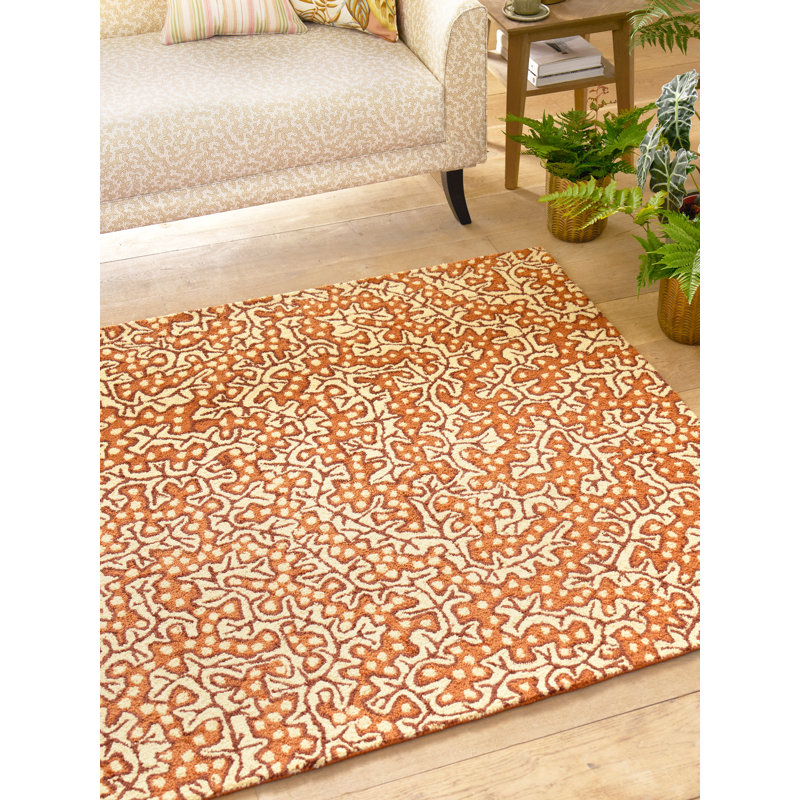 Truffle Hand Tufted Floral Area Rug, Rectangle 5'3" x 7'7"