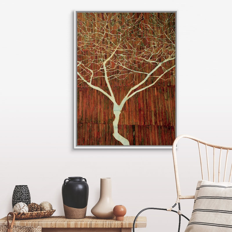 «White Tree, 2006» par Graham Dean, reproduction sur toile, H 42 po x l 32 po x P 1,75 po, Cadre blanc