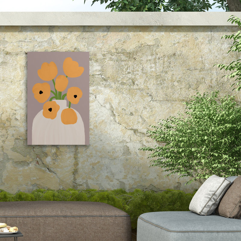 Orara Studio  Yellow Flowers Outdoor  Canvas, H 12 po x l 19 po
