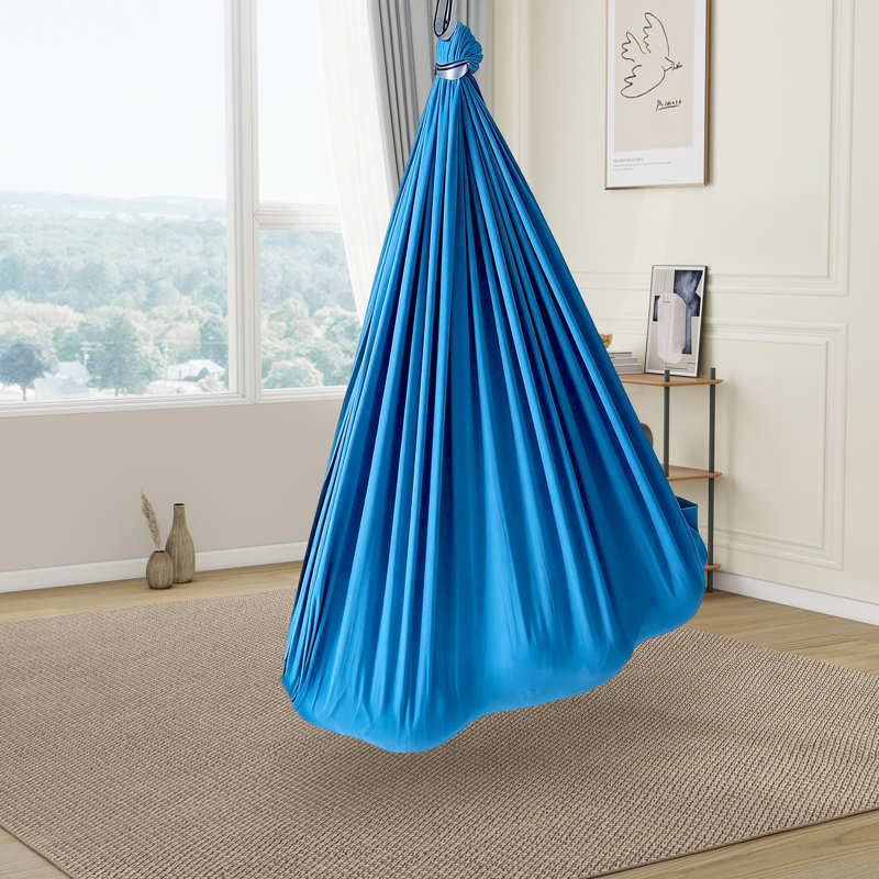 Balançoire à double couche pour hamac sensoriel pour enfants et adultes, Marine, Bleu