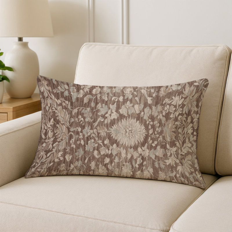 Coussin décoratif intérieur et extérieur Modern, Taupe / crème / beige abstrait, Rectangle H 20 po x l 14 po
