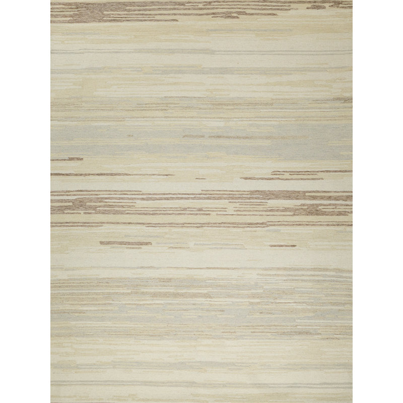 Acacia Hand Tufted New Zealand Wool Taupe/Ivory Area Rug, 6'X9'
