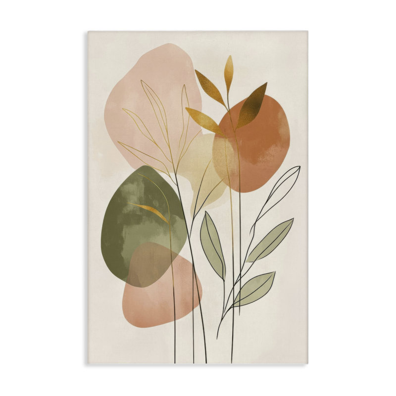  Art mural sur toile Soft Soft Shape Botanicals par LSR Design Studio, H 24 po x l 16 po