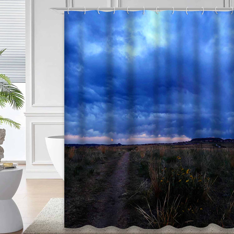 Rideau de douche Castle Cloud Colorado Dusk Cloud avec 12 crochets, L 72 po x l 72 po