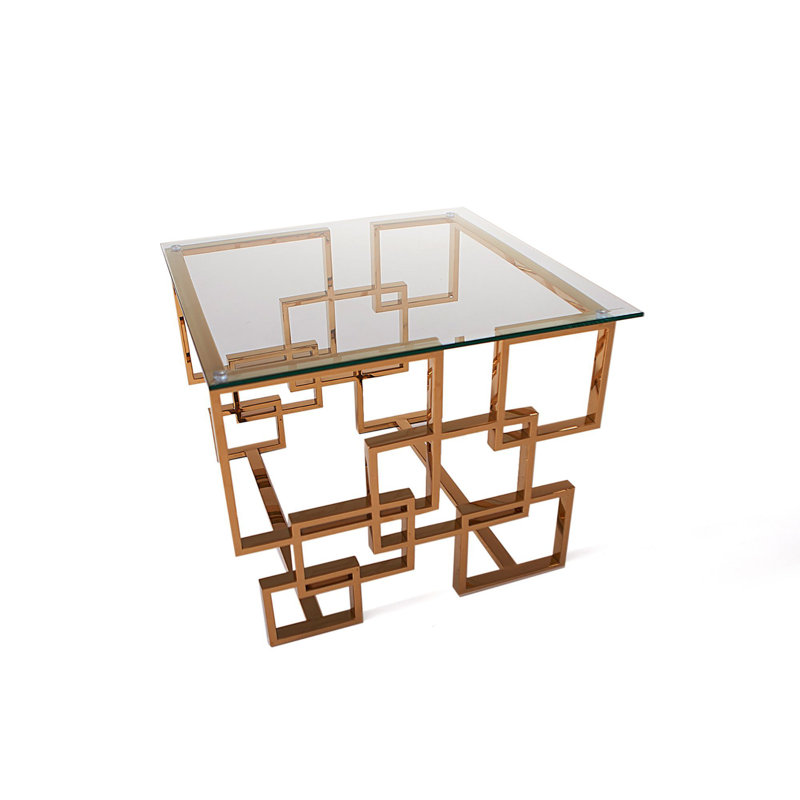 Table de bout en verre, Or