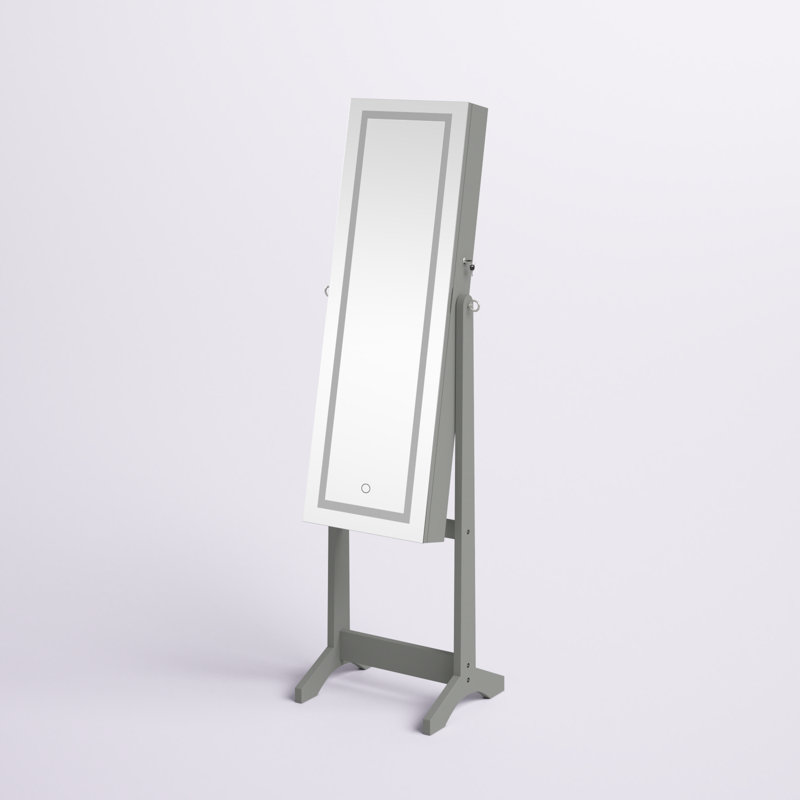 Armoire à bijoux avec miroir Deverel, Gris