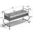 Upholstered Shoe Rack Bench For Entryway - Rustic Fabric And Metal Bench With Storage Shelf - Black & Silver